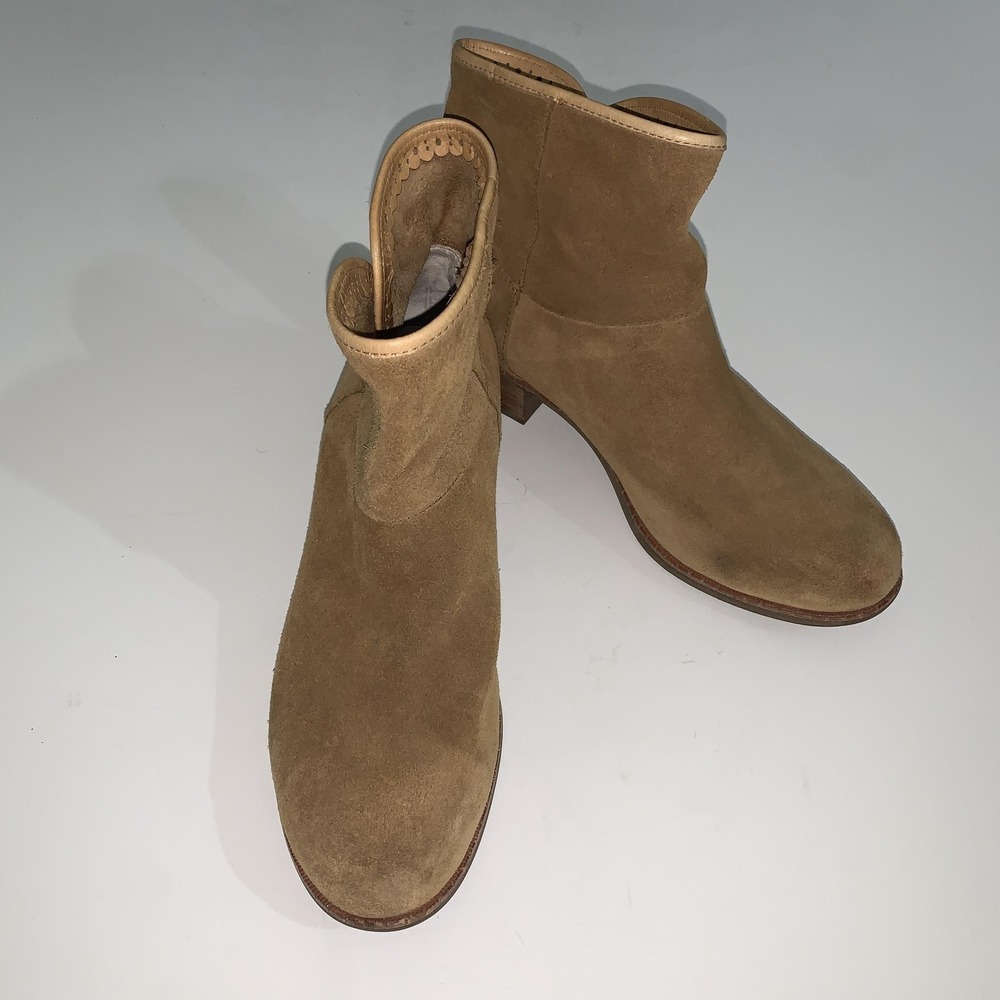 UGG Boots Womens Size 8 Brown Suede Ankle Pull On Shearling Lined 10043